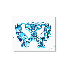 Abstrato Art Blue e Teal