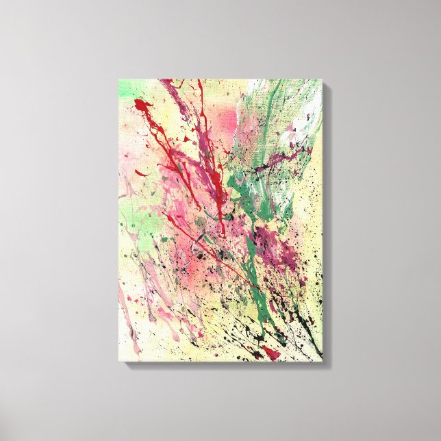 Impressão Em Tela Abstrato Art - Champanhe (Frente)