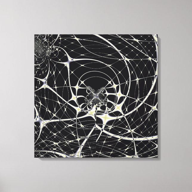 Impressão Em Tela Abstrato Art Ouro Spiderweb (Frente)
