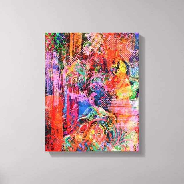 Impressão Em Tela Abstrato Art Sobre Texturas (Frente)