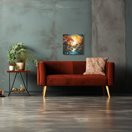 Impressão Em Tela Abstrato, árvores e riachos