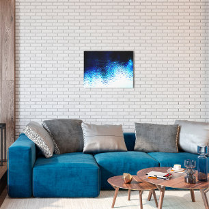 Impressão Em Tela Abstrato Azul Água