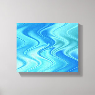 Impressão Em Tela Abstrato Azul Ondulado