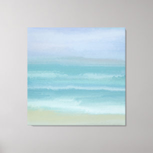 Impressão Em Tela Abstrato Azul Seashord Pequenos Criadores Aquarela