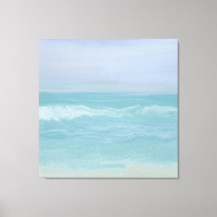Impressão Em Tela Abstrato Azul Seashore Ondas de Cãoppy em Aquarela