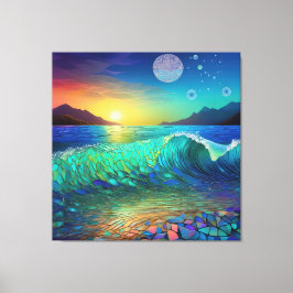 Impressão Em Tela Abstrato Azure Seascape