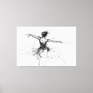 Impressão Em Tela Abstrato Ballerina Dancer Sketch - Premium