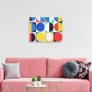 Impressão Em Tela Abstrato Bauhaus Arte Geométrica