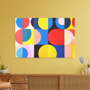Impressão Em Tela Abstrato Bauhaus Arte Geométrica