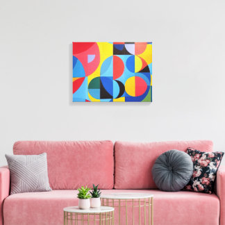 Impressão Em Tela Abstrato Bauhaus Arte Geométrica