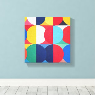 Impressão Em Tela Abstrato Bauhaus Arte Geométrica