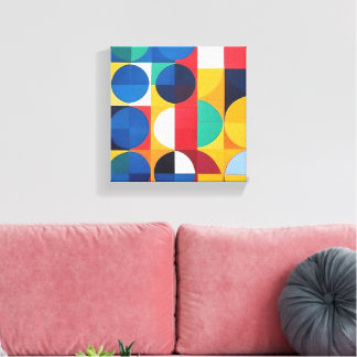 Impressão Em Tela Abstrato Bauhaus Arte Geométrica