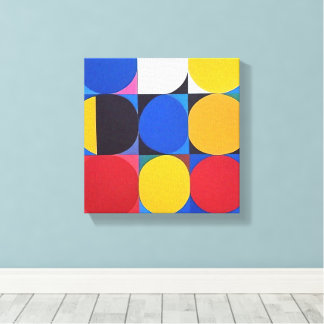 Impressão Em Tela Abstrato Bauhaus Arte Geométrica