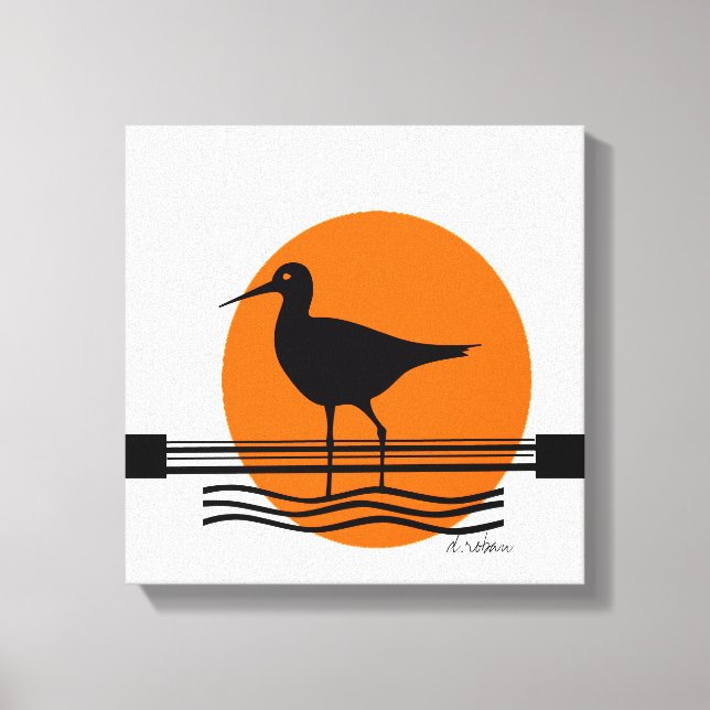 Impressão Em Tela Abstrato Bird Sunset (Frente)