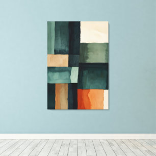 Impressão Em Tela Abstrato Blocos