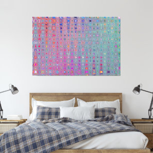Impressão Em Tela Abstrato Caleidoscópico - Ondas De Boomerang Retro