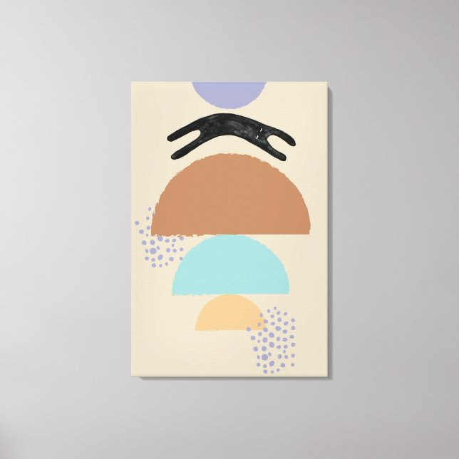 Impressão Em Tela Abstrato circula preto Cat 1 Tela impressa (Frente)