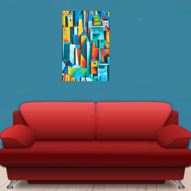 Impressão Em Tela Abstrato Cityscape Building Skyscrapts Art (Criador carregado)