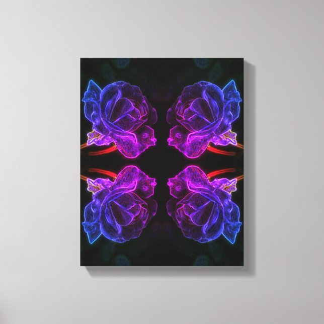 Impressão Em Tela Abstrato Colors Rosa Fantasy Flower (Frente)