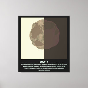 Impressão Em Tela abstrato cristão, dia1 s1 de gênese mínima da arte