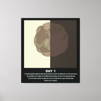 Impressão Em Tela abstrato cristão, dia1 s1 de gênese mínima da arte