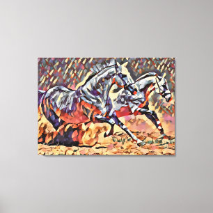 Impressão Em Tela abstrato de animais selvagens Rodeo Art ocidental 