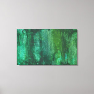 Impressão Em Tela Abstrato de Aquarela Verde Escura