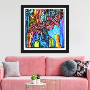 Impressão Em Tela Abstrato de Arte Colorida