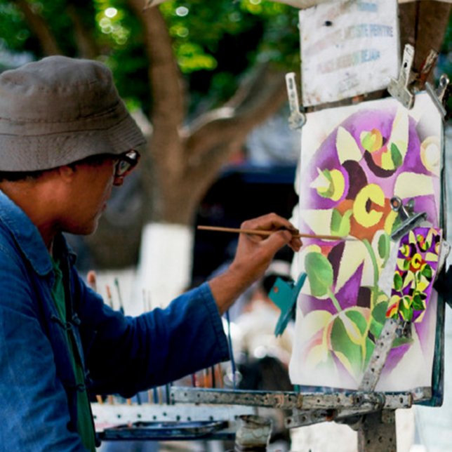 Impressão Em Tela Abstrato de Arte Geométrica da Flor Passiflora (Criador carregado)