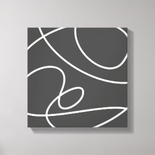 Impressão Em Tela Abstrato de Arte Moderna Contemporânea Branco Chi
