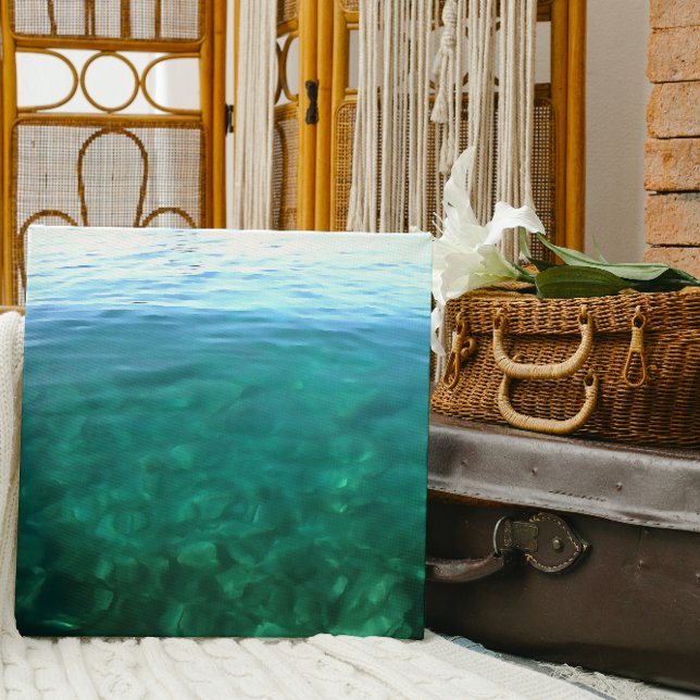 Impressão Em Tela Abstrato de arte verde e mint Ocean Ombre (Criador carregado)