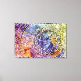 Impressão Em Tela Abstrato de Astrologia do Tempo Colorida