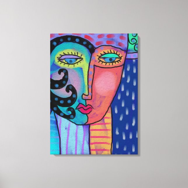 Impressão Em Tela Abstrato de chuva pintura digital de uma mulher (Frente)