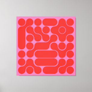 Impressão Em Tela abstrato de círculo cor-de-rosa a quente e a verme