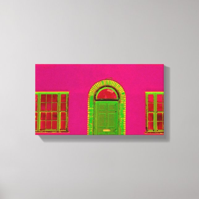 Impressão Em Tela Abstrato de Edifício Rosa (Frente)