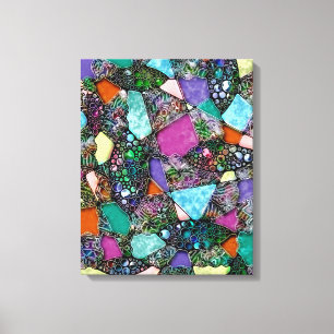 Impressão Em Tela Abstrato de forma muito colorida arte 11
