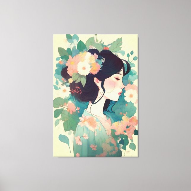 Impressão Em Tela Abstrato de mulher (Frente)