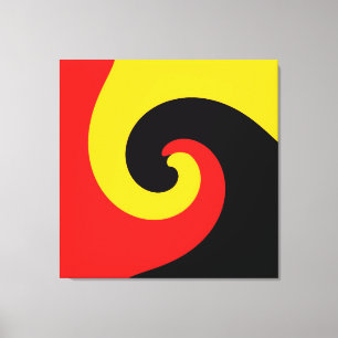 Impressão Em Tela Abstrato de pintura a amarelo preto