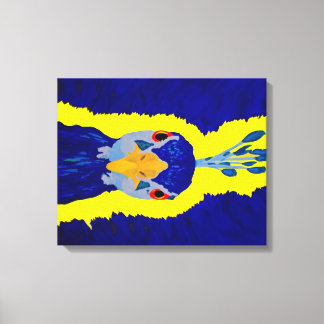 Impressão Em Tela Abstrato de pintura de pavão com olhos laranja
