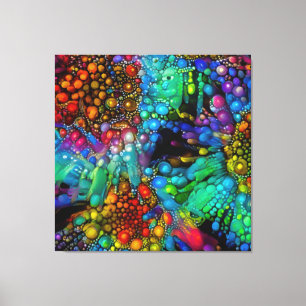 Impressão Em Tela Abstrato de Queimaduras Psicodélicas