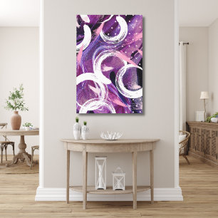 Impressão Em Tela Abstrato de risco roxo moderno 24"x36"
