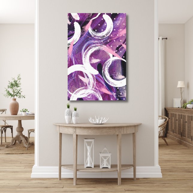 Impressão Em Tela Abstrato de risco roxo moderno 24"x36" (Criador carregado)