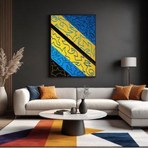 Impressão Em Tela Abstrato de ritmo vibrante