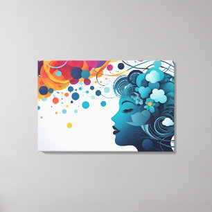 Impressão Em Tela Abstrato de saúde mental