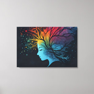 Impressão Em Tela Abstrato de saúde mental