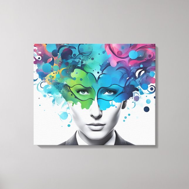 Impressão Em Tela Abstrato de saúde mental (Frente)