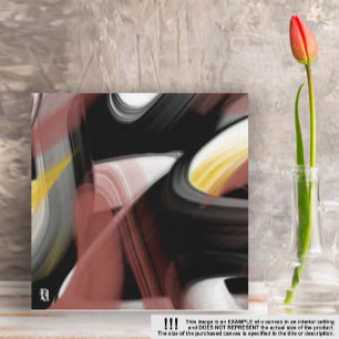 Impressão Em Tela abstrato de Tendência - Arte Preta - Branca de 8 x