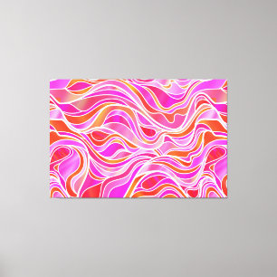 Impressão Em Tela Abstrato de Vidro Orgânico Colado Rosa