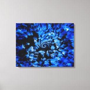 Impressão Em Tela Abstrato de vidro preto e azul