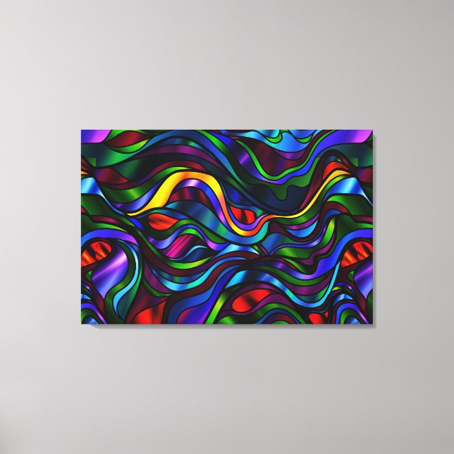 Impressão Em Tela Abstrato de Vidro Psicodélico (Frente)